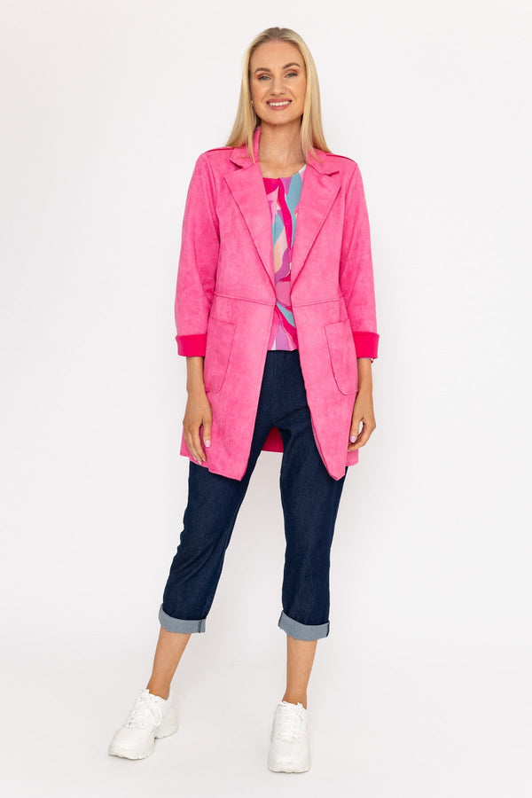 Carraig Donn 3/4 Suede Jacket in Pink