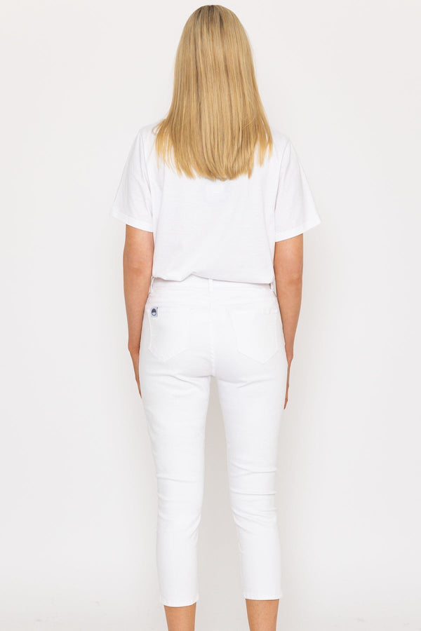Carraig Donn Crop Stretch Jeans in White