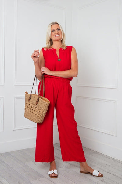 Carraig Donn Red Belted Trousers