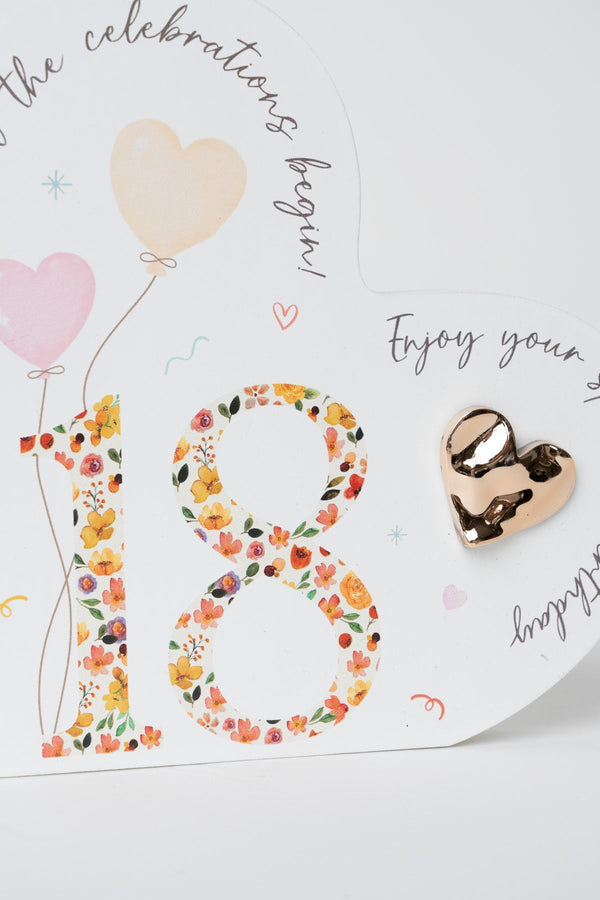 Carraig Donn 18th Birthday Heart Plaque Decoration