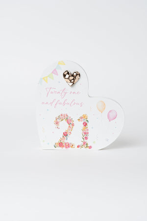 Carraig Donn 21st Birthday Heart Plaque Decoration