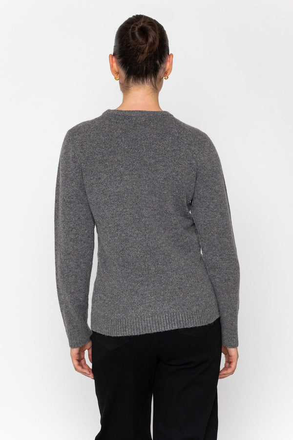 Carraig Donn 26Aw Button Cuff Detail Crew Neck Grey