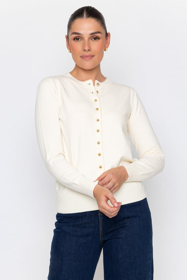 Carraig Donn 26Aw Button Detail Cardigan Cream
