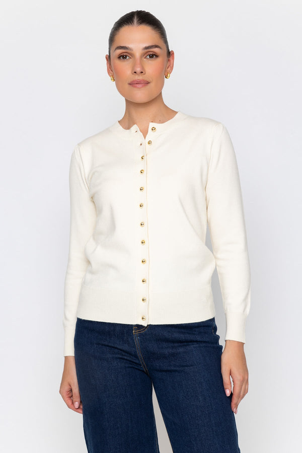 Carraig Donn 26Aw Button Detail Cardigan Cream
