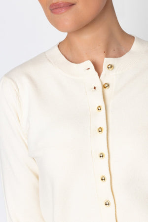 Carraig Donn 26Aw Button Detail Cardigan Cream