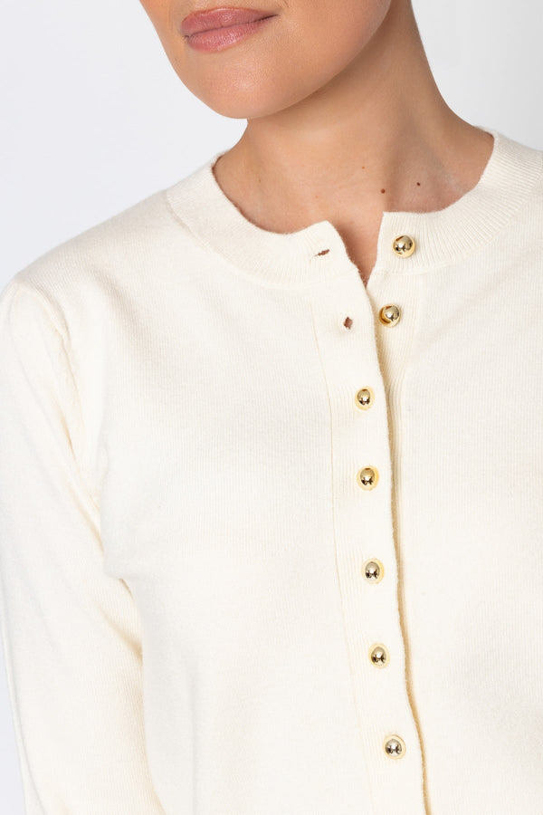 Carraig Donn 26Aw Button Detail Cardigan Cream