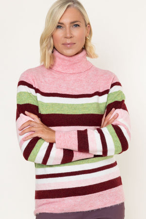 Carraig Donn 26Aw Roll Neck Stripe Sweater