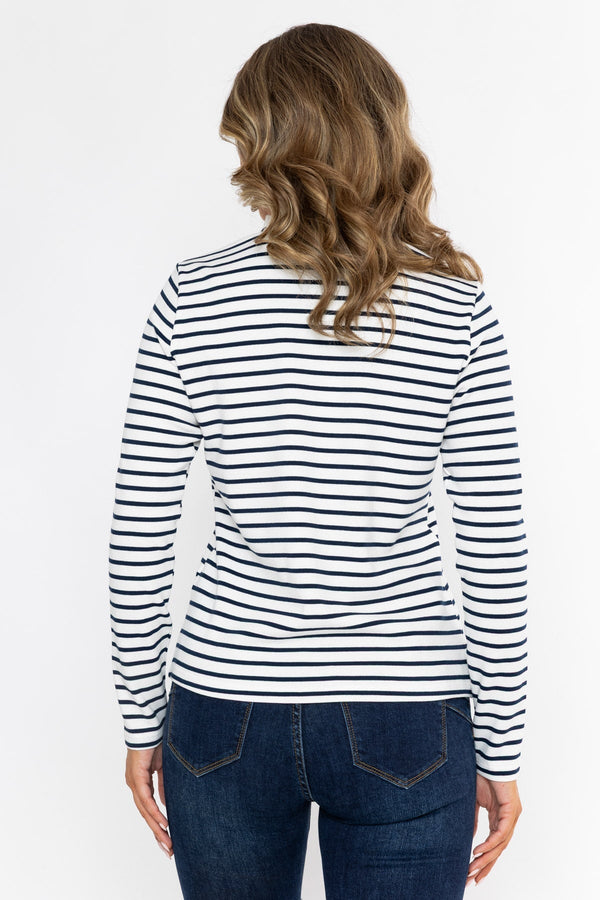 Carraig Donn 26Aw Ruffle Neck Stripe Top