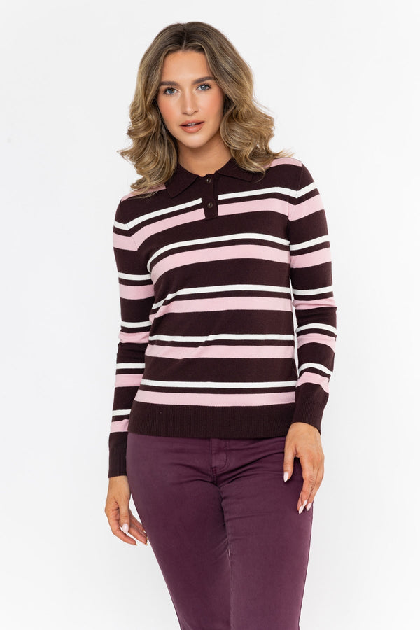 Carraig Donn 26Aw Soft Touch Stripe Collar Knit