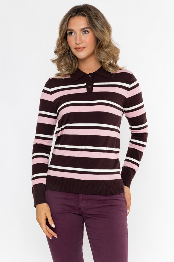 Carraig Donn 26Aw Soft Touch Stripe Collar Knit