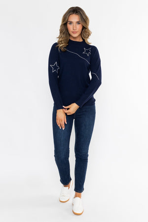 Carraig Donn 26Aw Star Embroidered Crew Knit