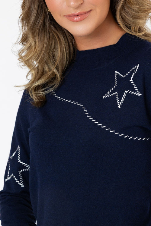 Carraig Donn 26Aw Star Embroidered Crew Knit