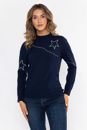 Carraig Donn 26Aw Star Embroidered Crew Knit