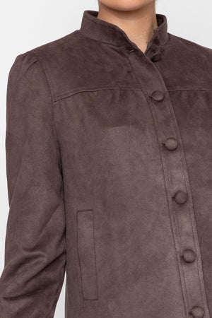 Carraig Donn 26Aw Suedette Puff Sleeve Jacket Brown
