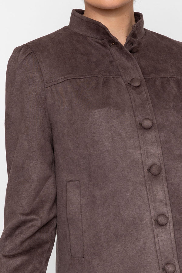 Carraig Donn 26Aw Suedette Puff Sleeve Jacket Brown
