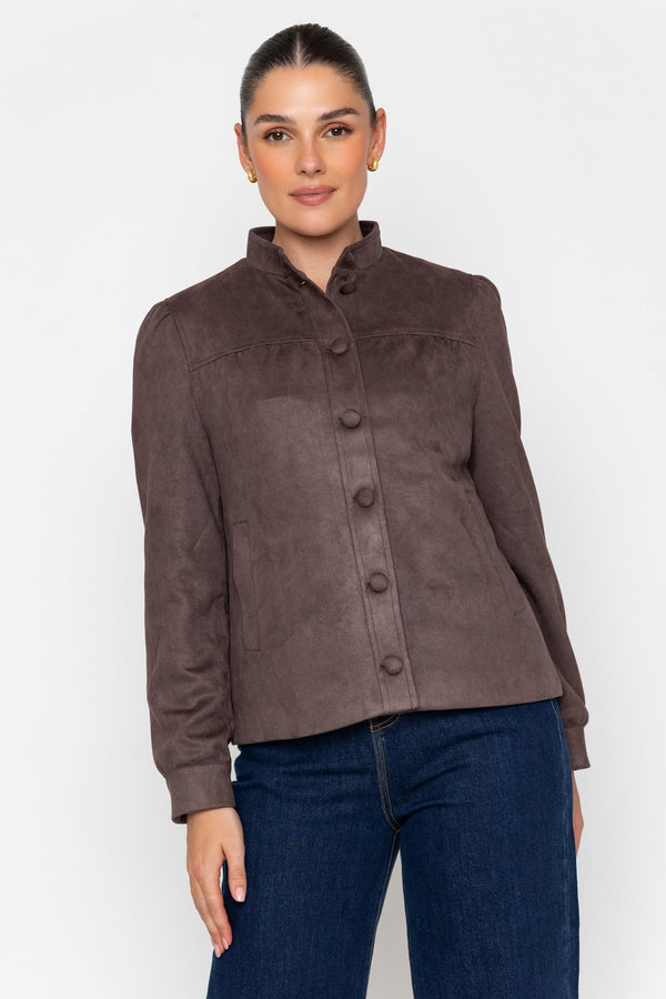 Carraig Donn 26Aw Suedette Puff Sleeve Jacket Brown