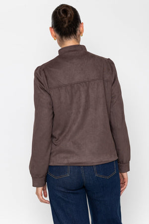 Carraig Donn 26Aw Suedette Puff Sleeve Jacket Brown