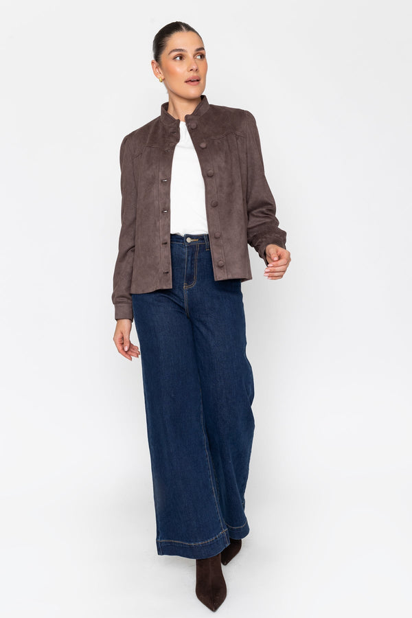 Carraig Donn 26Aw Suedette Puff Sleeve Jacket Brown