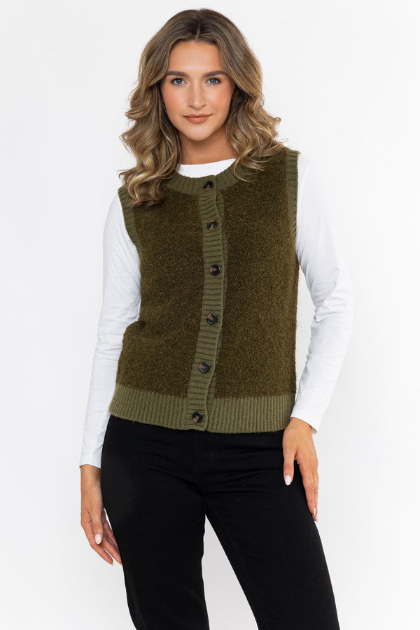 Carraig Donn 26Aw Wool Blend Boucle Sleevless Vest