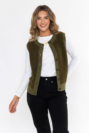 Carraig Donn 26Aw Wool Blend Boucle Sleevless Vest