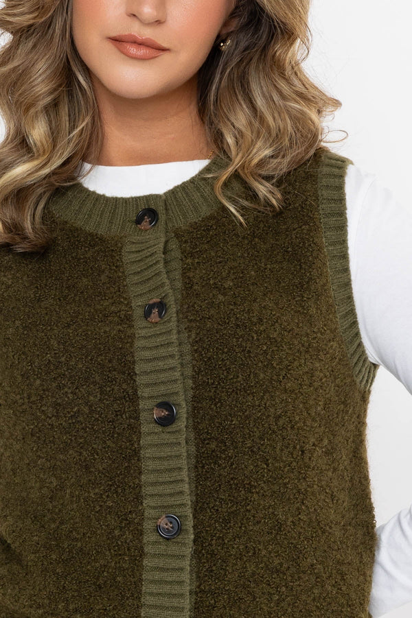 Carraig Donn 26Aw Wool Blend Boucle Sleevless Vest
