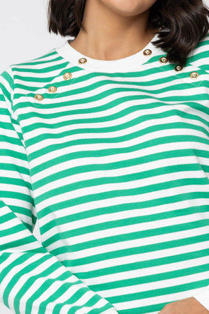 Carraig Donn 26Ss Button Stripe Sweatshirt