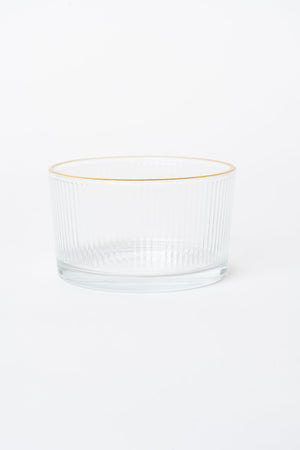 Carraig Donn 3 Piece Glass Gold Trim Serving Set With Metal Tray