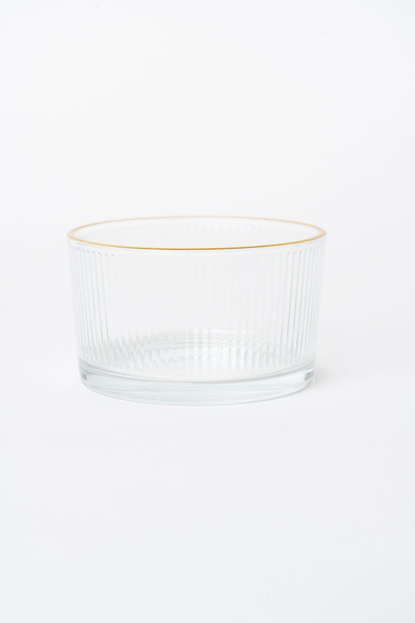 Carraig Donn 3 Piece Glass Gold Trim Serving Set With Metal Tray