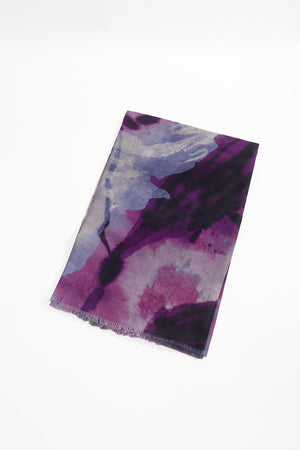 Purple Watercolour Print Scarf