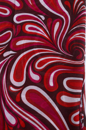 Red Swirl Print Lightweight Scarf