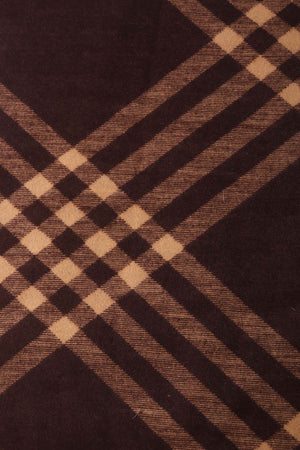 Brown & Beige Plaid Viscose Scarf