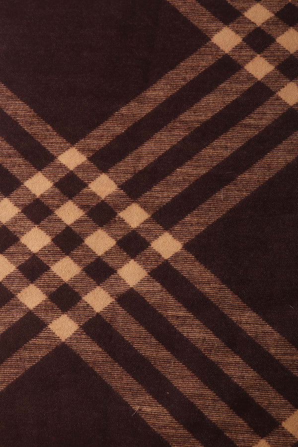 Brown & Beige Plaid Viscose Scarf