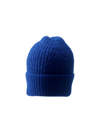 Royal Blue Knit Ribbed Beanie Hat