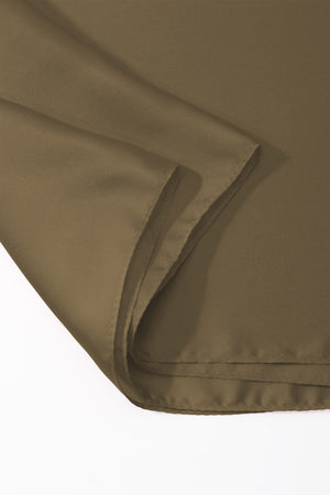 Olive Green Satin Gold Ring Detail Neckerchief Scarf