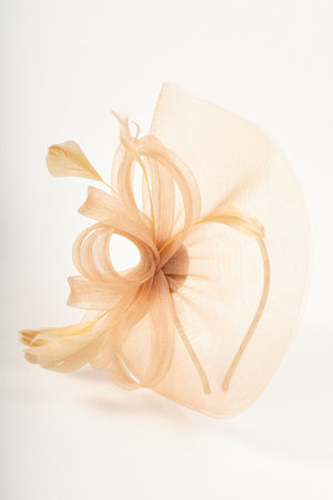 Gold Mesh & Feather Statement Fascinator Headband
