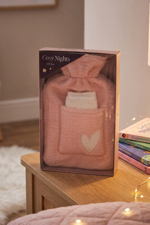 Cosy Nights Pink Hot Water Bottle & Socks Gift Set