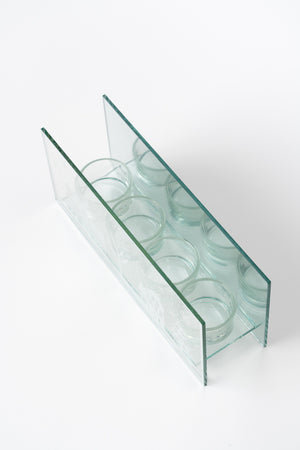 Silver Glass Christmas Motif Tealight Holder