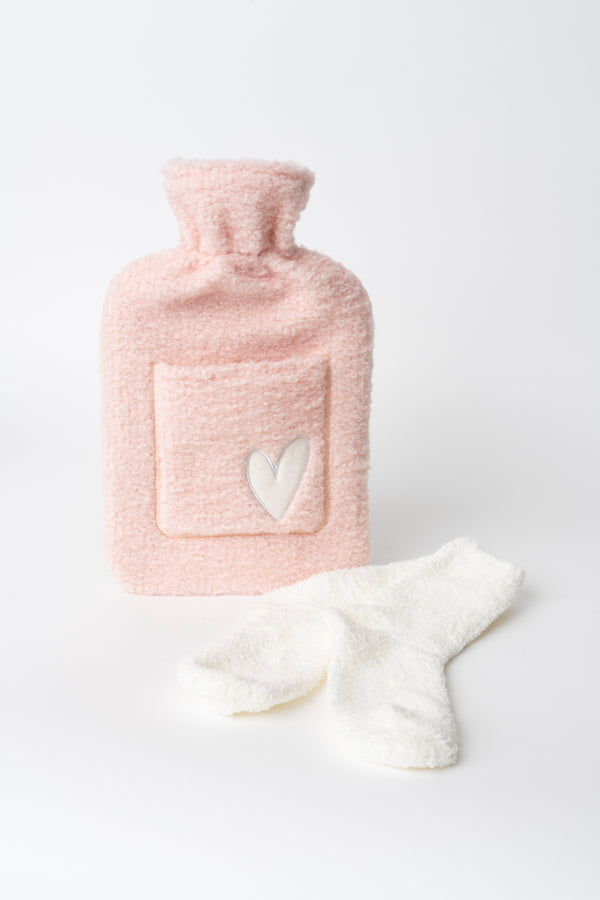 Cosy Nights Pink Hot Water Bottle & Socks Gift Set