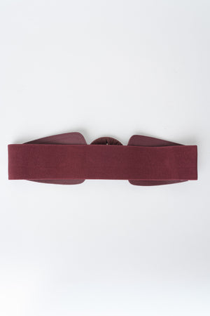 Burgundy Faux Suede Circle Buckle Elasticated Belt