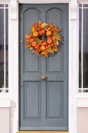 Orange Halloween Pumpkin Decorative Wreath