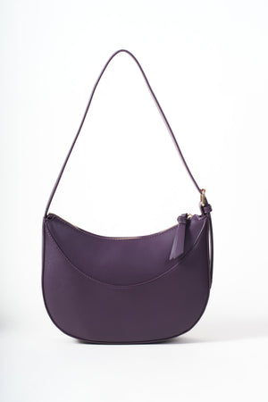 Dark Purple Scoop Top Shoulder Bag