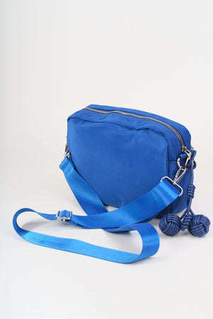 Royal Blue Nylon Quilted Charm Camera Bag
