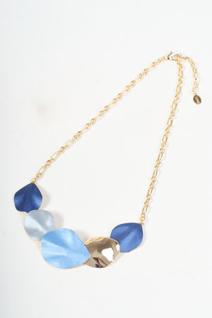 Gold & Blue Multi Disc Necklace