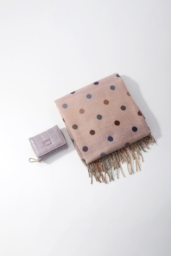 Pink Polka Dot Scarf & Quilted Purse Gift Set