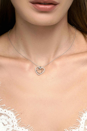 Silver Floating Heart Pendant