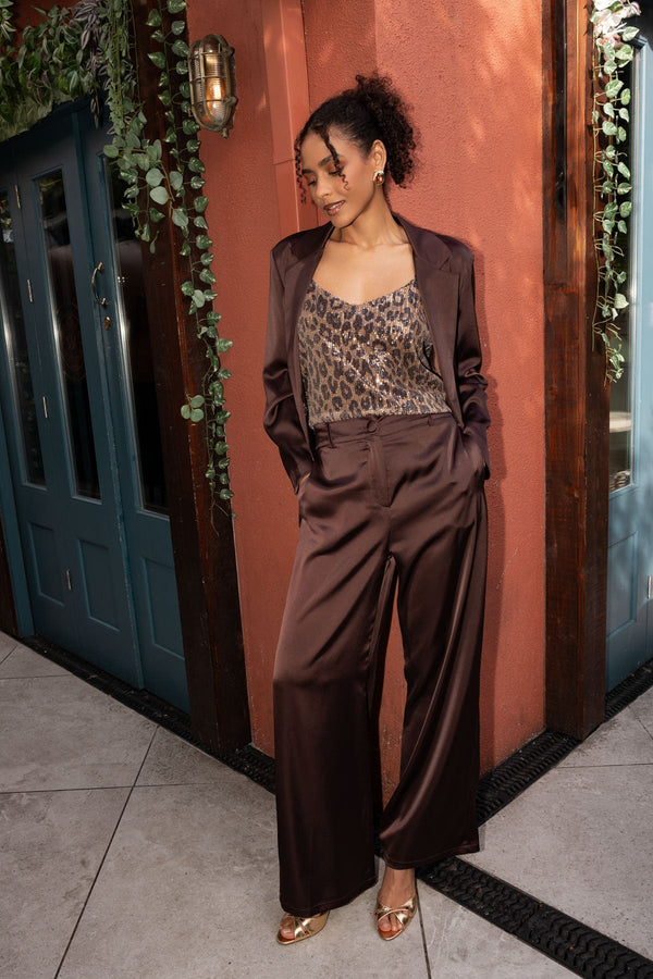 Carraig Donn Animal Printed Sequin Cami Top
