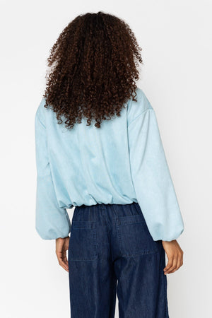 Carraig Donn Aqua Blue Suede Bomber Jacket
