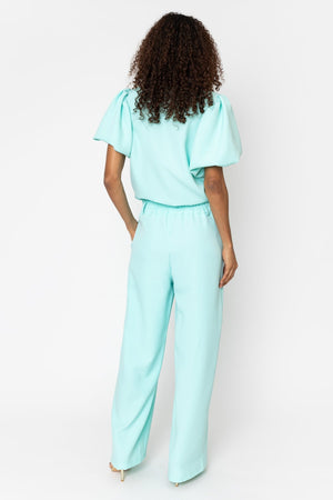 Carraig Donn Aqua Blue Tailored Wide Leg Trousers