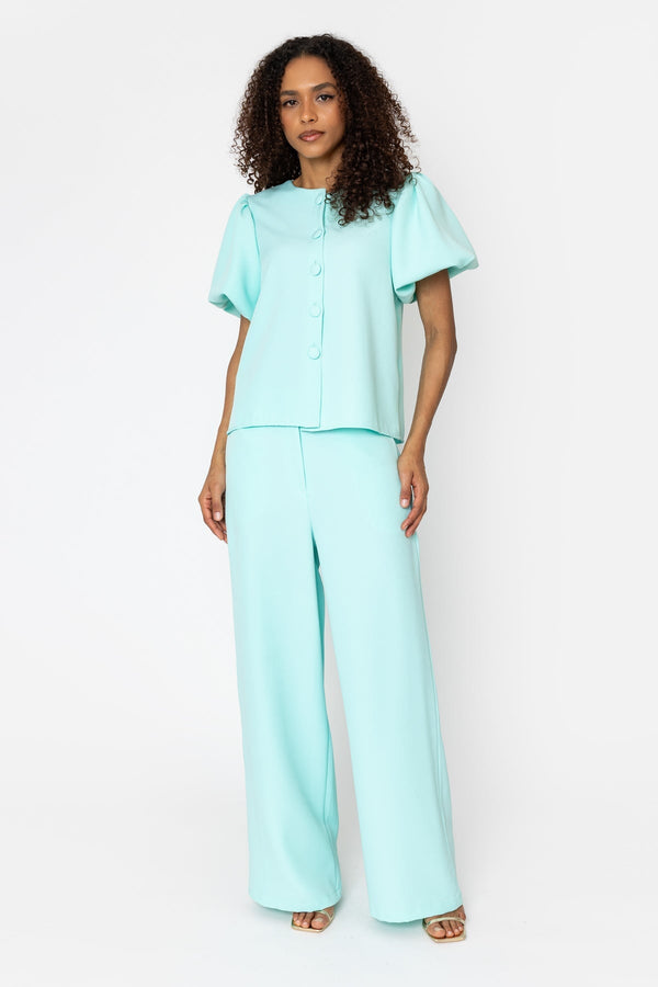 Carraig Donn Aqua Blue Tara Short Sleeve Blouse
