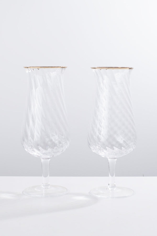 Carraig Donn Aster Set Of 2 Gold Trim Beer Glasses